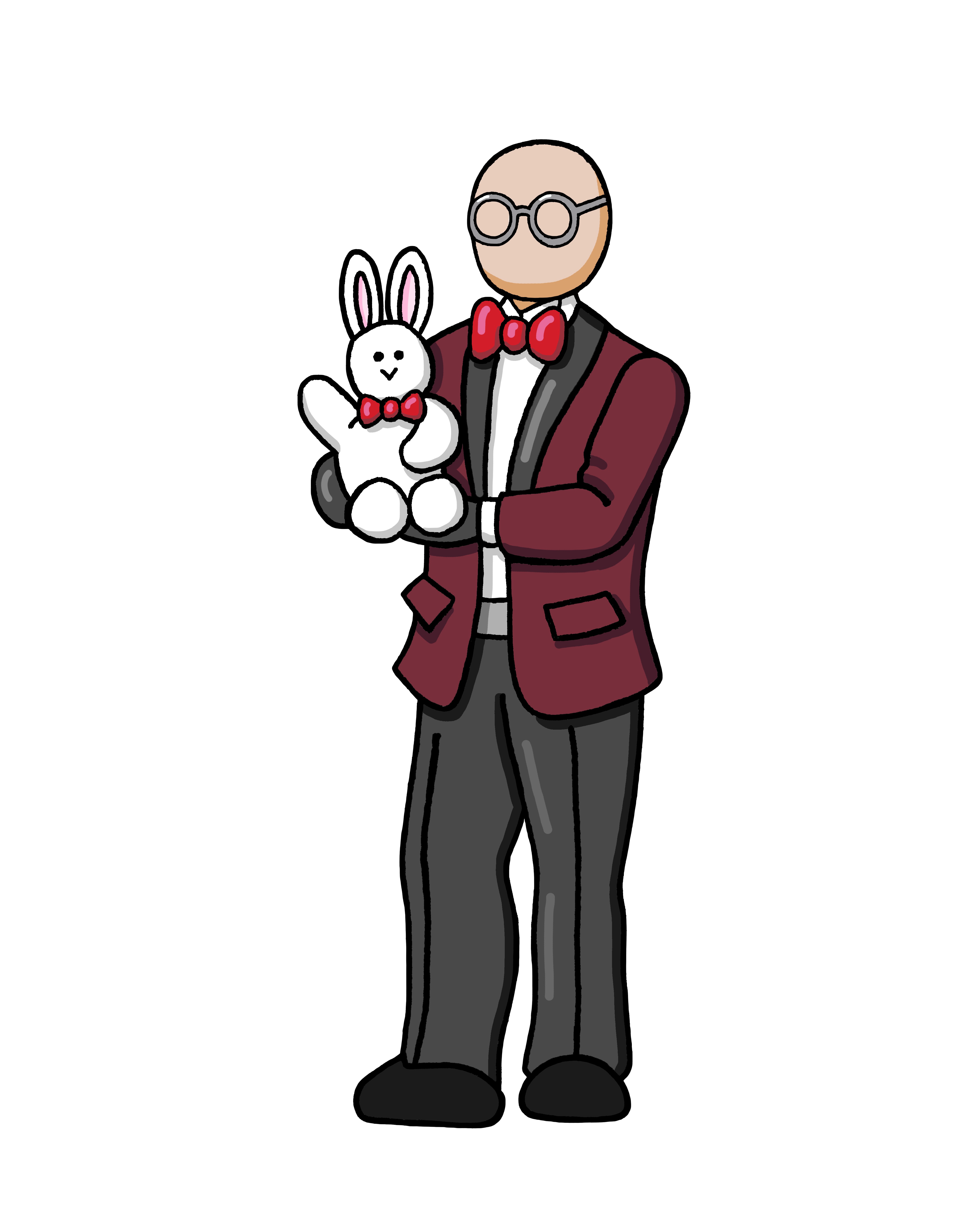 Stew the Rabbit and me in cartoon form
